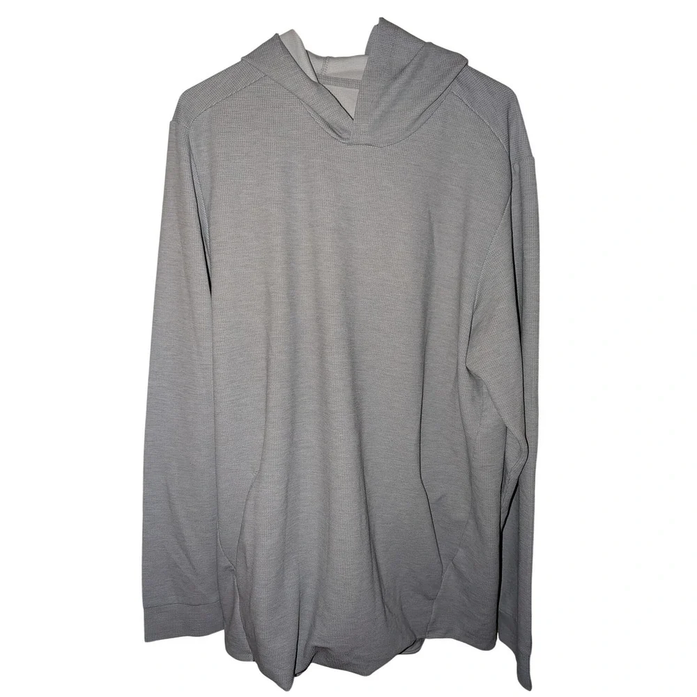 Old Navy Active Mens XL Tall Grey Quick Dry Waffle Knit Hoodie Performance Shirt